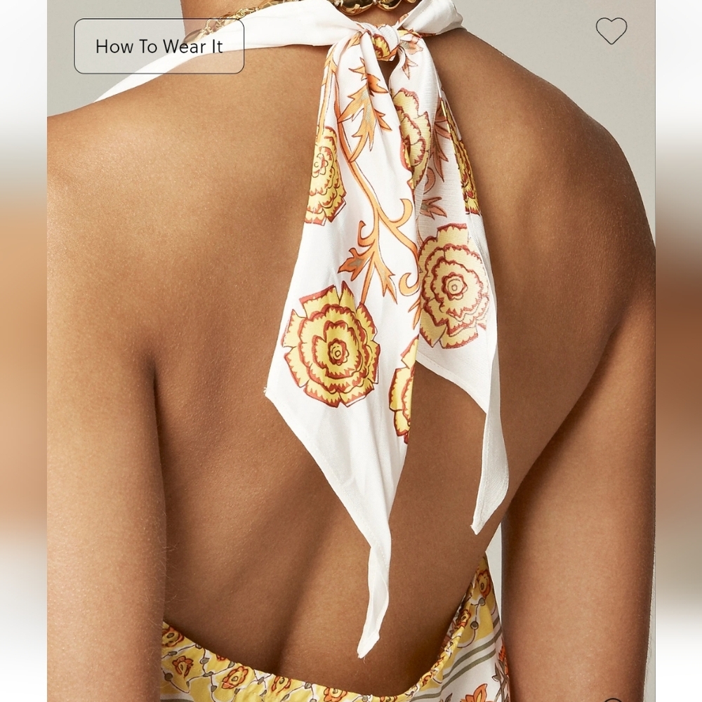 J Crew Open-back halter top in sunset rose block print Size XXS NWT - Picture 4 of 8